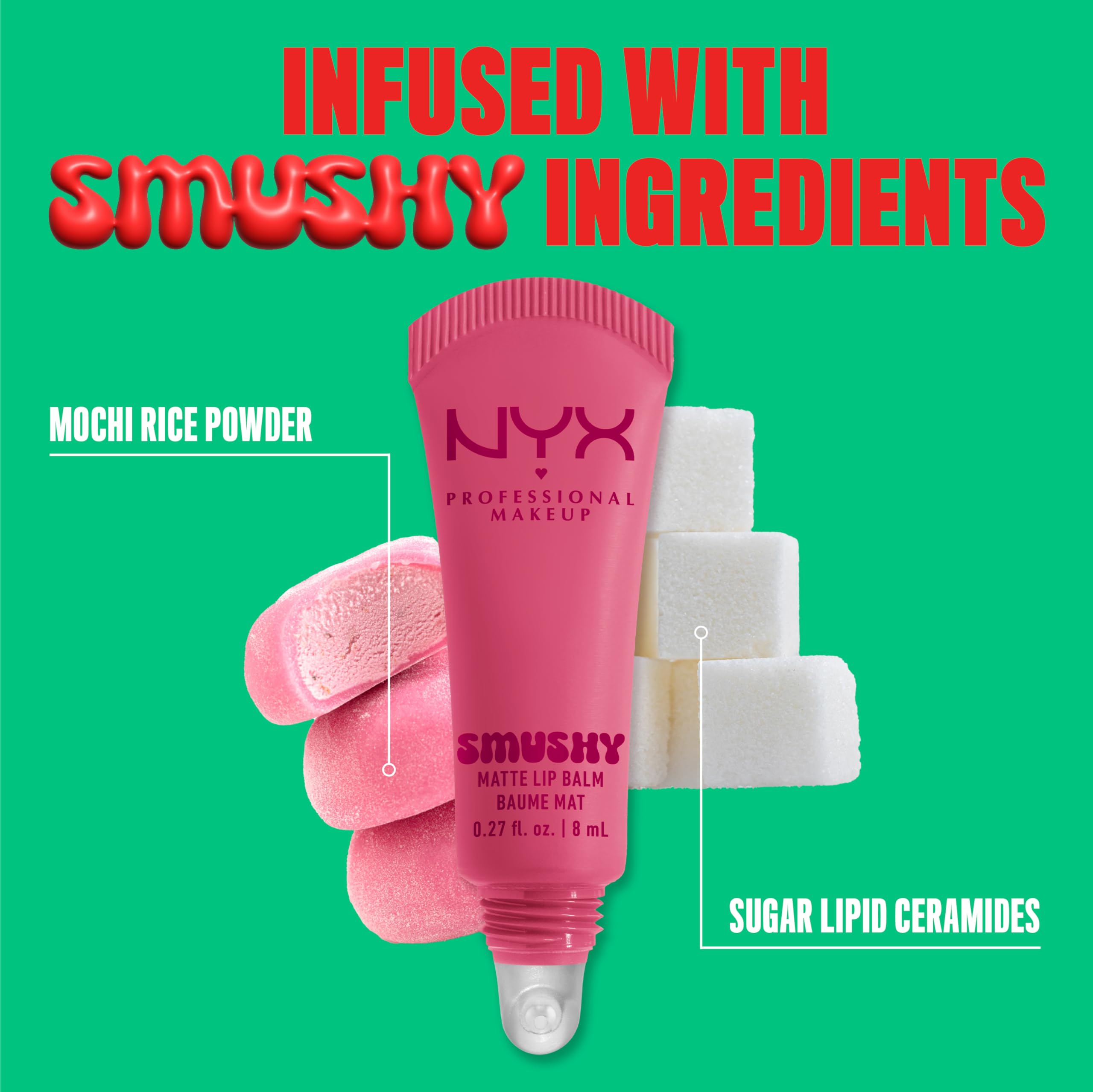 NYX Smushy Matte open tube with visible label showing ingredients and user-friendly design