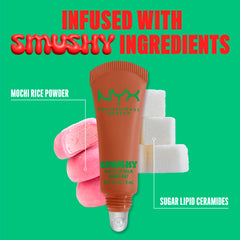 NYX Smushy Matte ingredients label detail showing vegan formula benefit