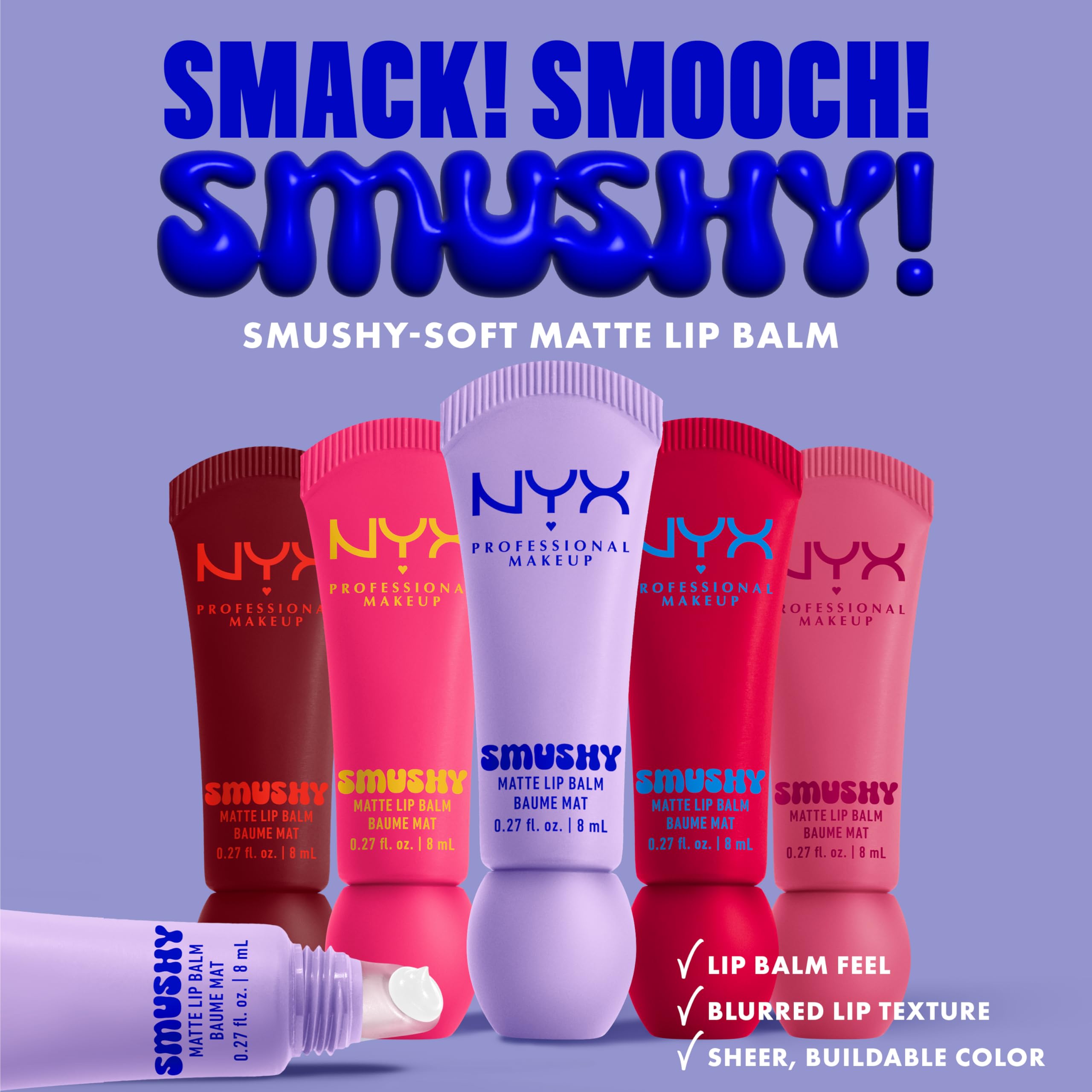 NYX PROFESSIONAL MAKEUP swatches on arm displaying color payoff and blendability