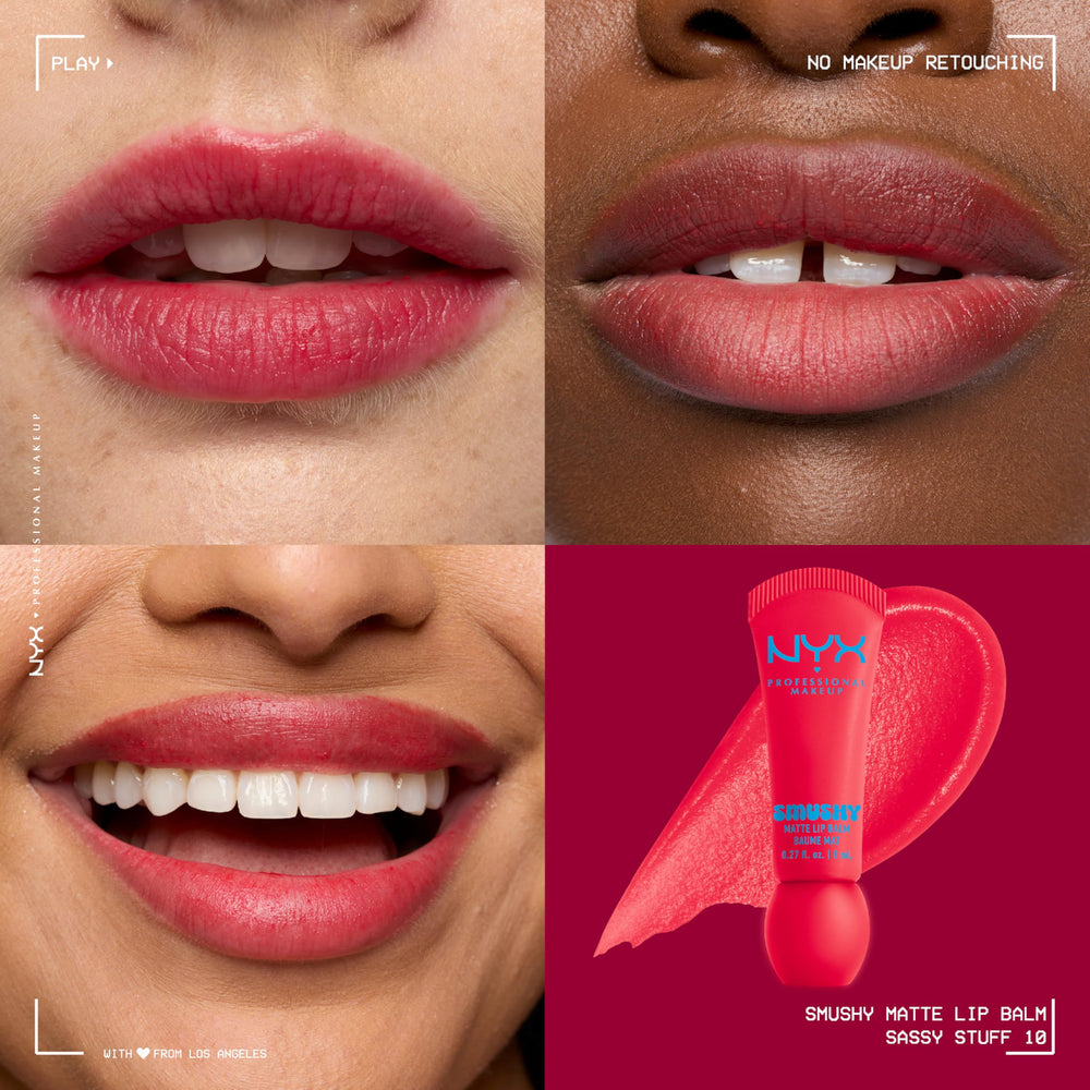 NYX Smushy Matte texture close-up highlighting smooth, cushiony finish and comfort
