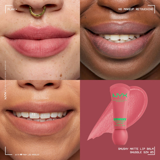 NYX Smushy Matte texture close-up highlighting soft-focus, cushiony finish