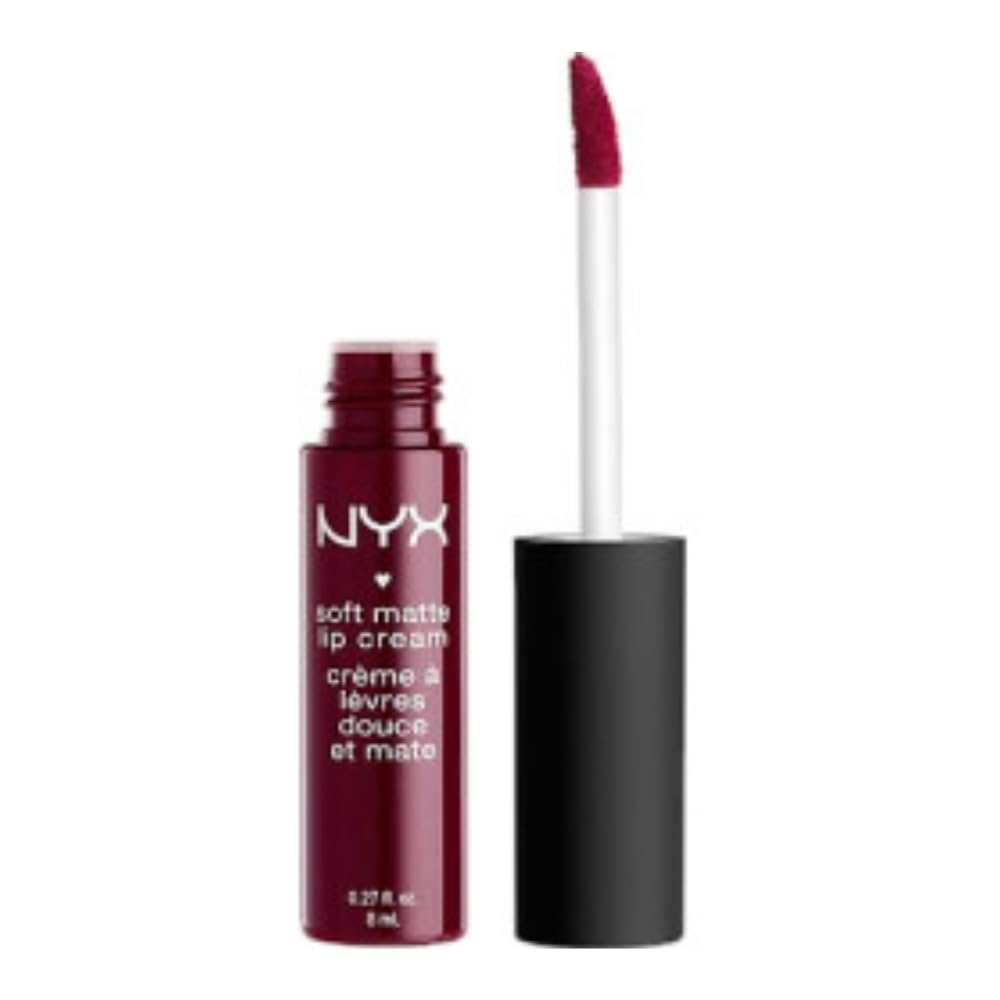 NYX PROFESSIONAL MAKEUP front packaging showing Copenhagen plum shade and tube benefits