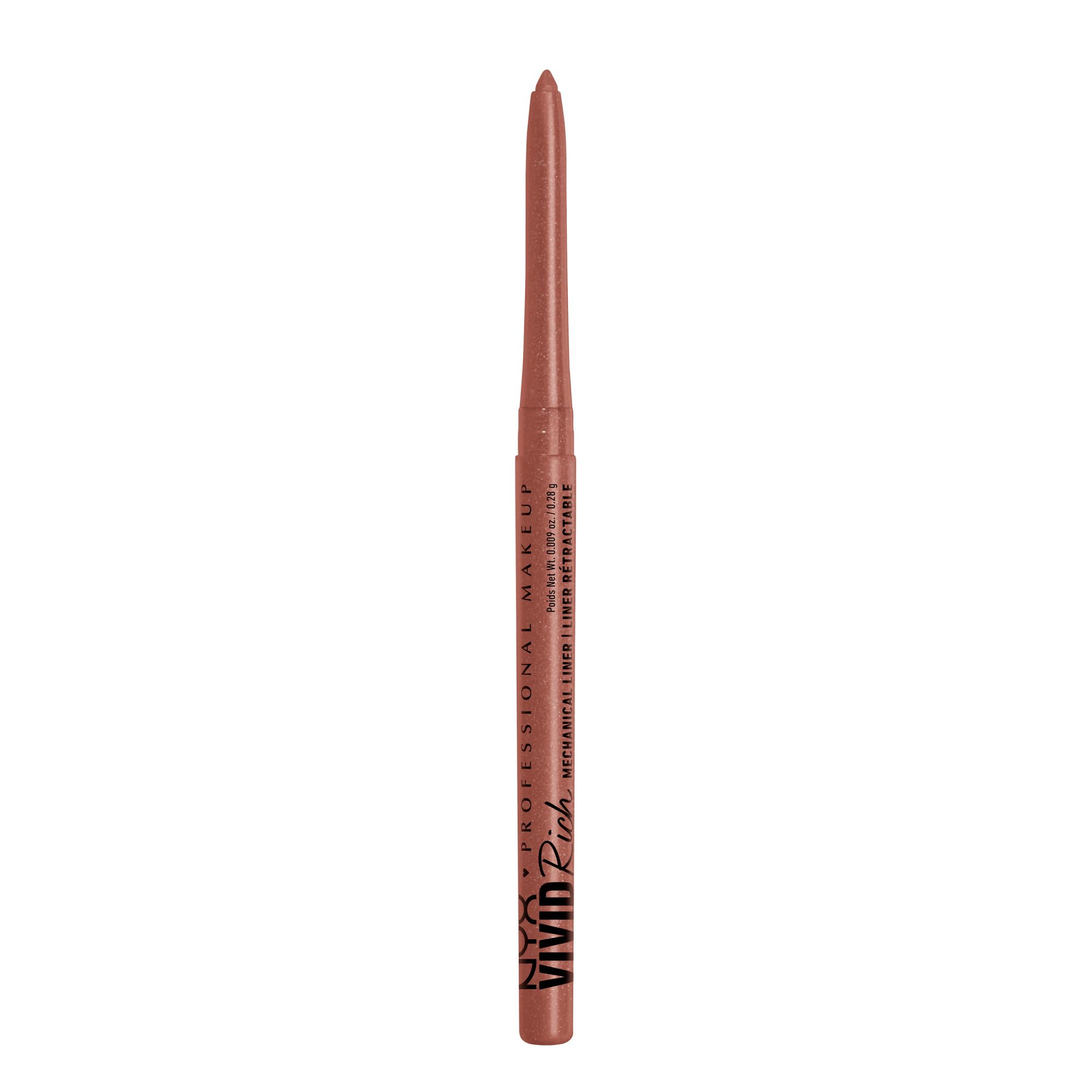 NYX PROFESSIONAL MAKEUP spicy pearl front view showing pencil packaging and bronze tone benefit
