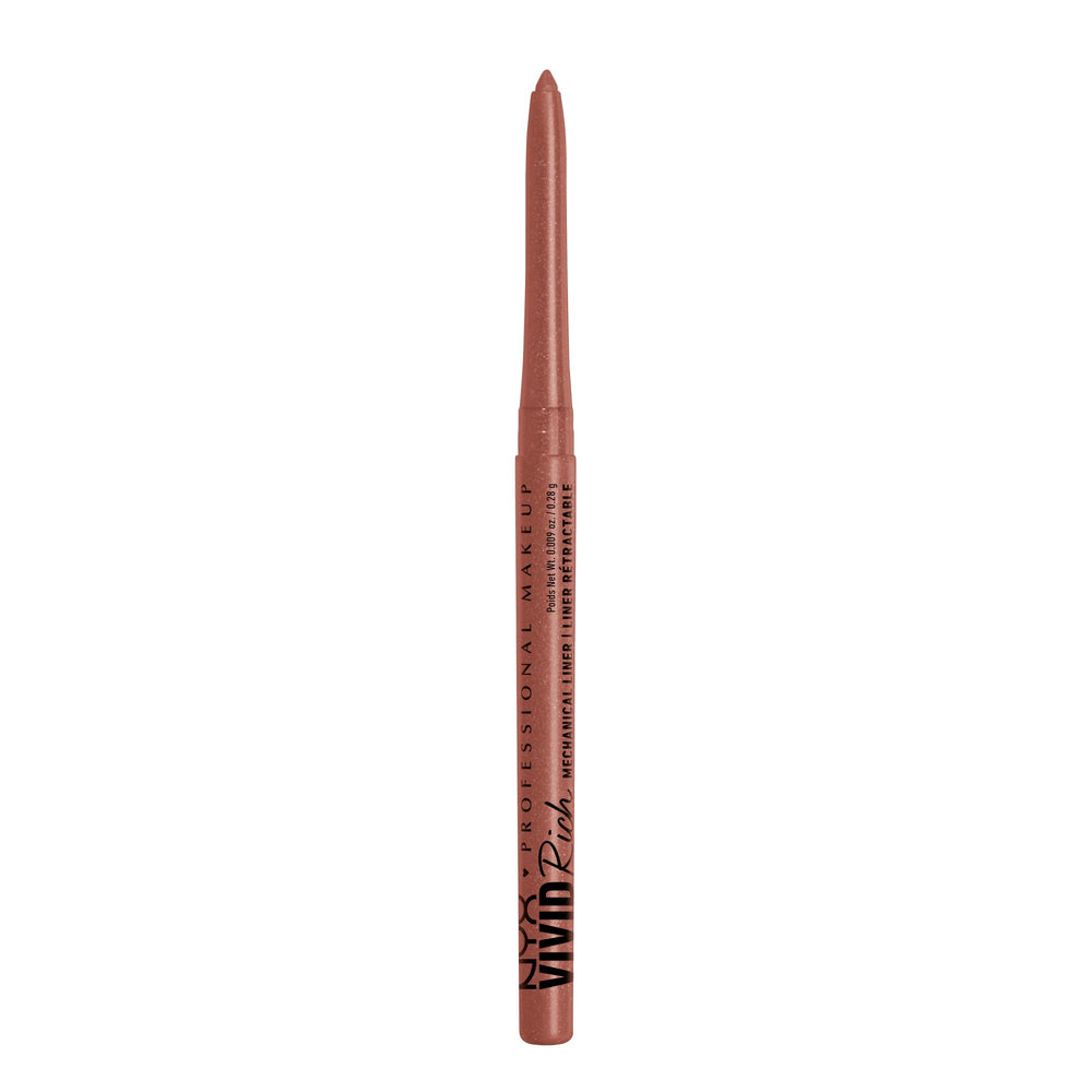 NYX PROFESSIONAL MAKEUP spicy pearl front view showing pencil packaging and bronze tone benefit