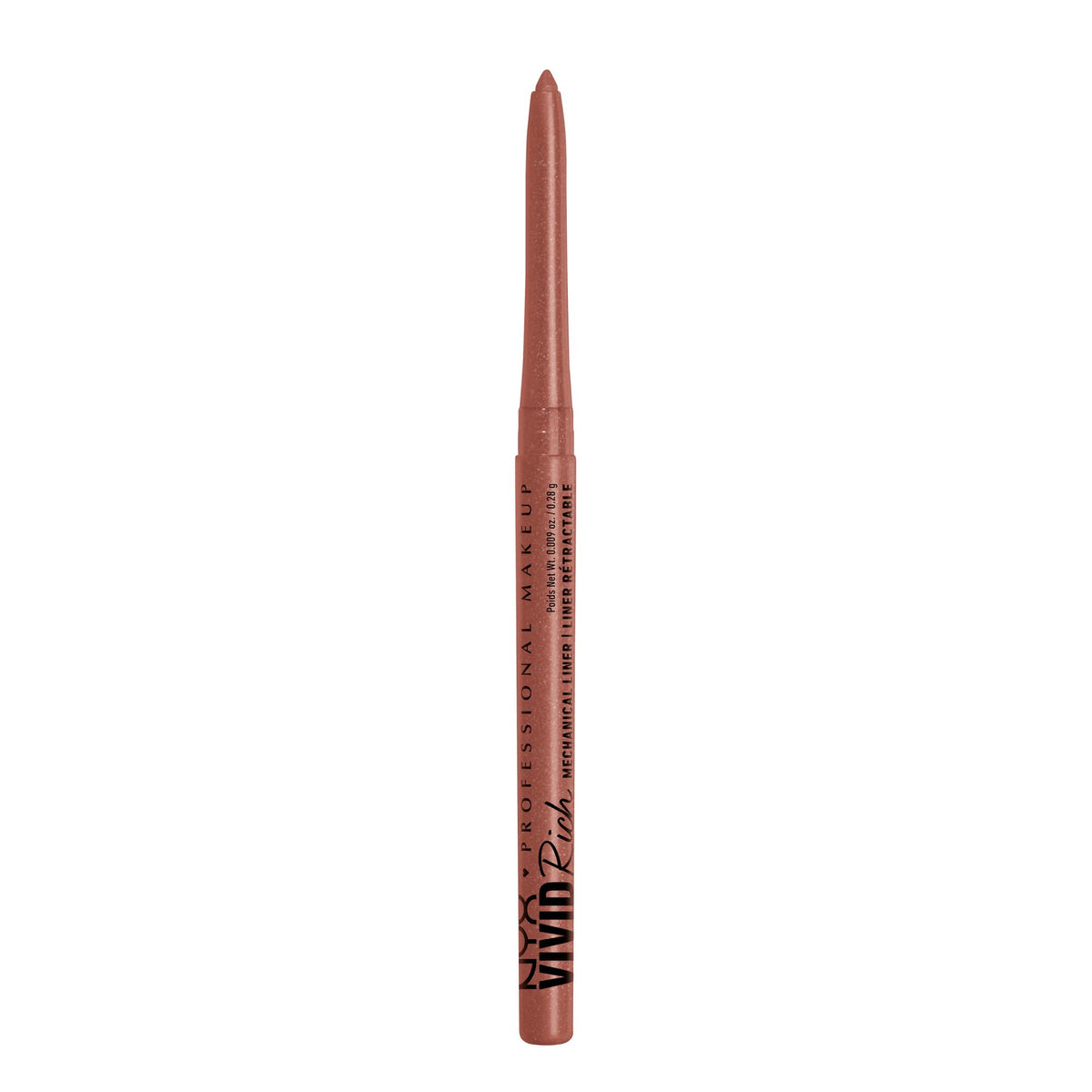 NYX PROFESSIONAL MAKEUP spicy pearl front view showing pencil packaging and bronze tone benefit
