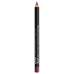 NYX PROFESSIONAL MAKEUP front view of lip liner showing slender pencil and cap, easy precision