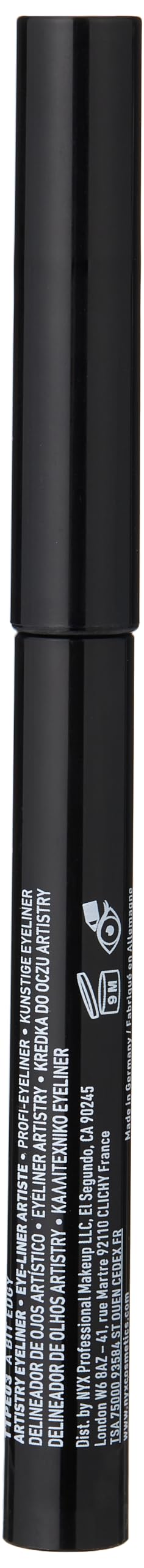 NYX PROFESSIONAL MAKEUP wing eyeliner on eye demonstrating crisp wing benefit