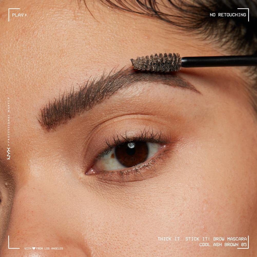 NYX PROFESSIONAL MAKEUP brows being tinted and set, demonstrating natural-looking hold