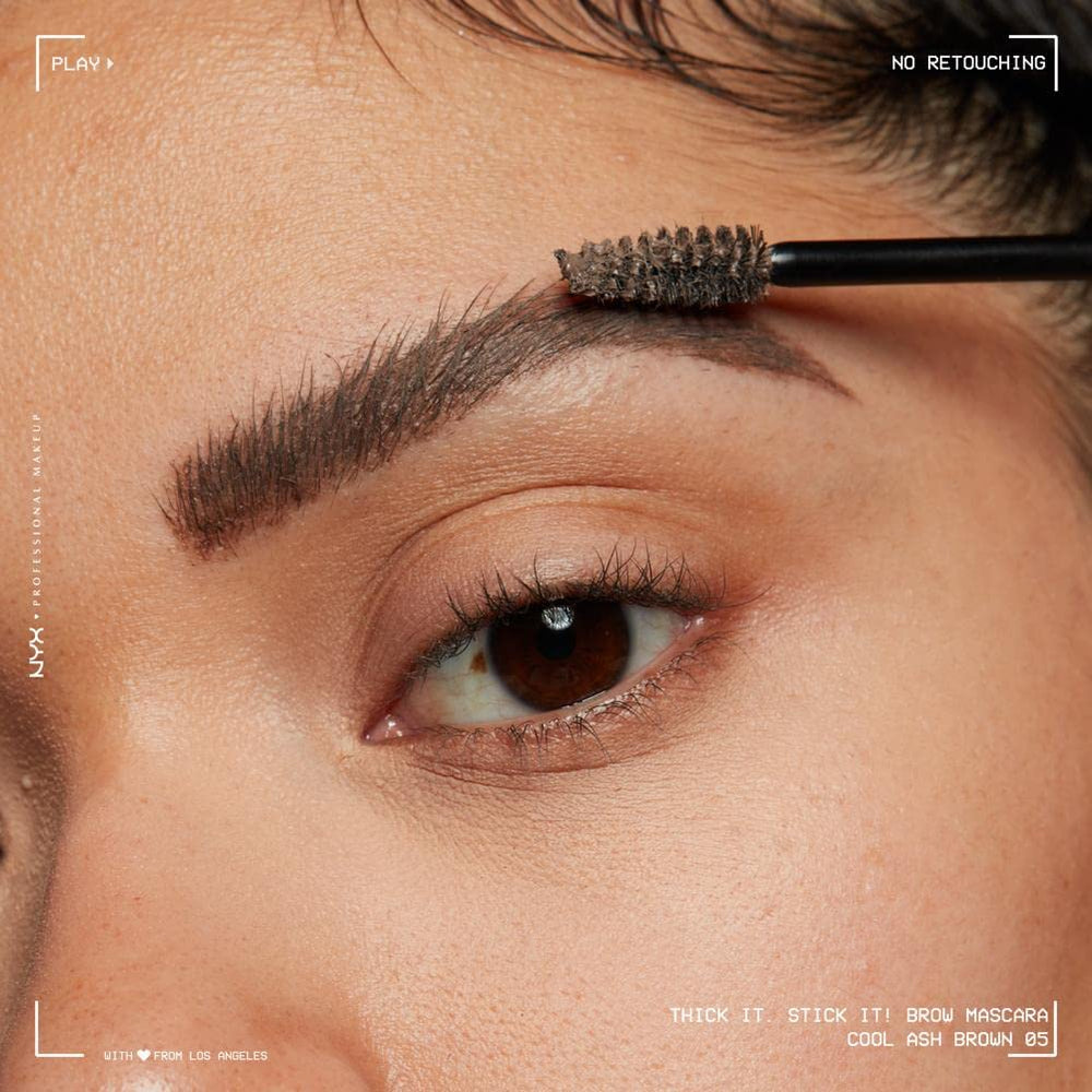 NYX PROFESSIONAL MAKEUP brows being tinted and set, demonstrating natural-looking hold
