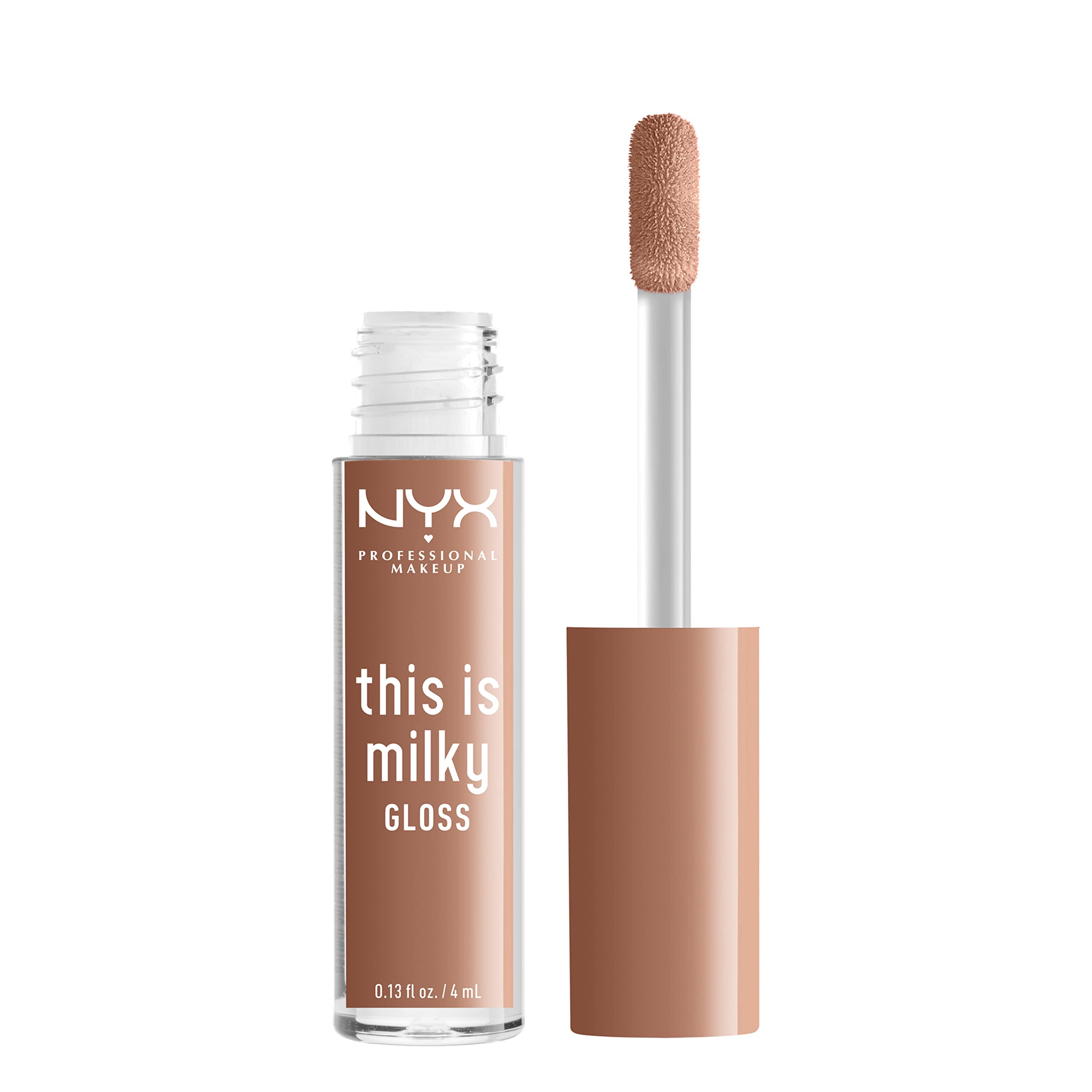 NYX gloss beside a coin to show compact size and easy portability benefit