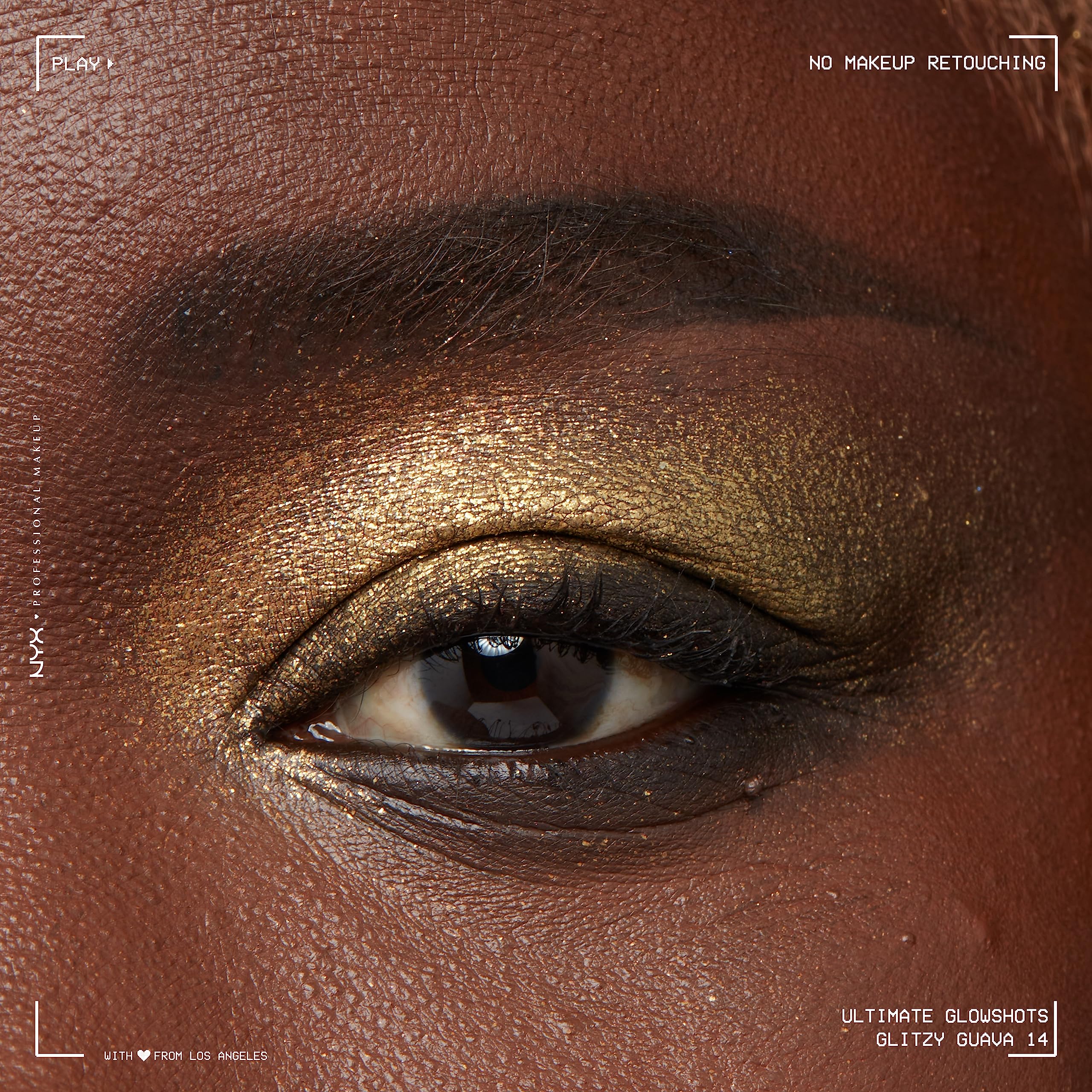 NYX PROFESSIONAL MAKEUP swatch on arm showing warm shimmering guava payoff