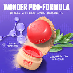 NYX PROFESSIONAL MAKEUP powder applied under-eye demonstrating brightening effect and crease control benefit