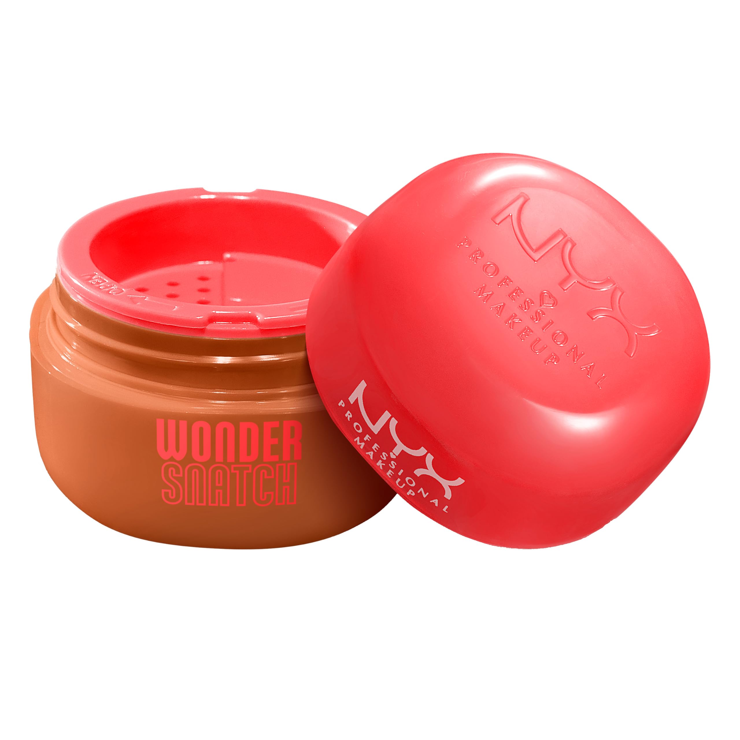NYX PROFESSIONAL MAKEUP front packaging showing shade Cinnamon Catch and benefits