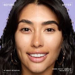 NYX PROFESSIONAL MAKEUP texture swiped on skin showing blendable matte hydration benefit
