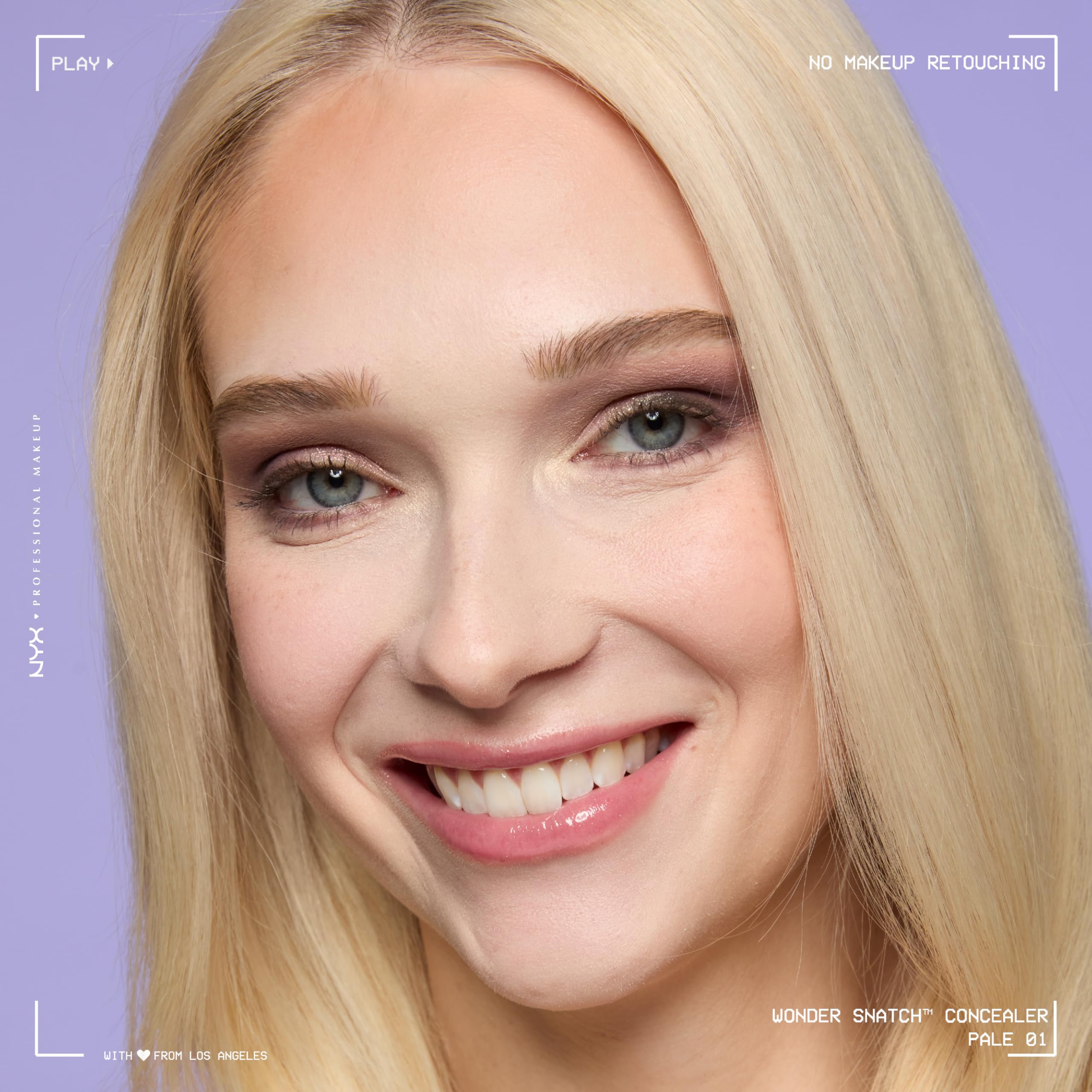 NYX PROFESSIONAL MAKEUP back label close-up with ingredients and wear-time information benefit