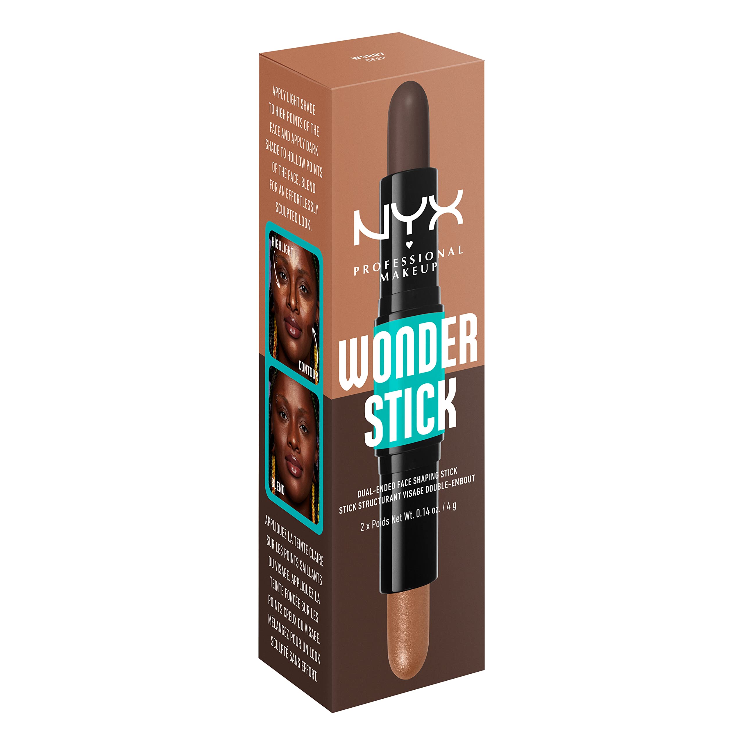 NYX PROFESSIONAL MAKEUP Wonder Stick on vanity with brushes suggesting a polished routine