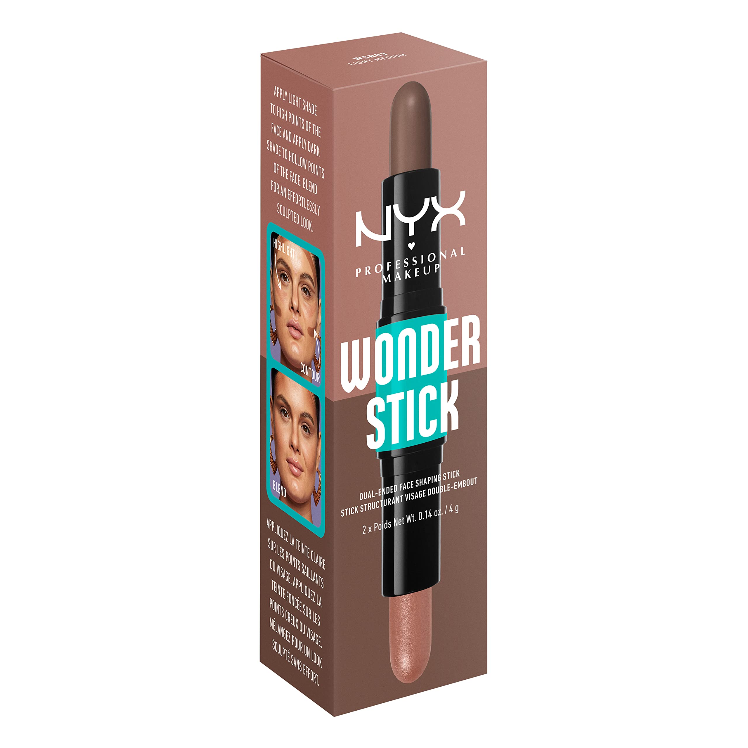 NYX PROFESSIONAL MAKEUP Wonder Stick inside a makeup bag for on-the-go contouring utility