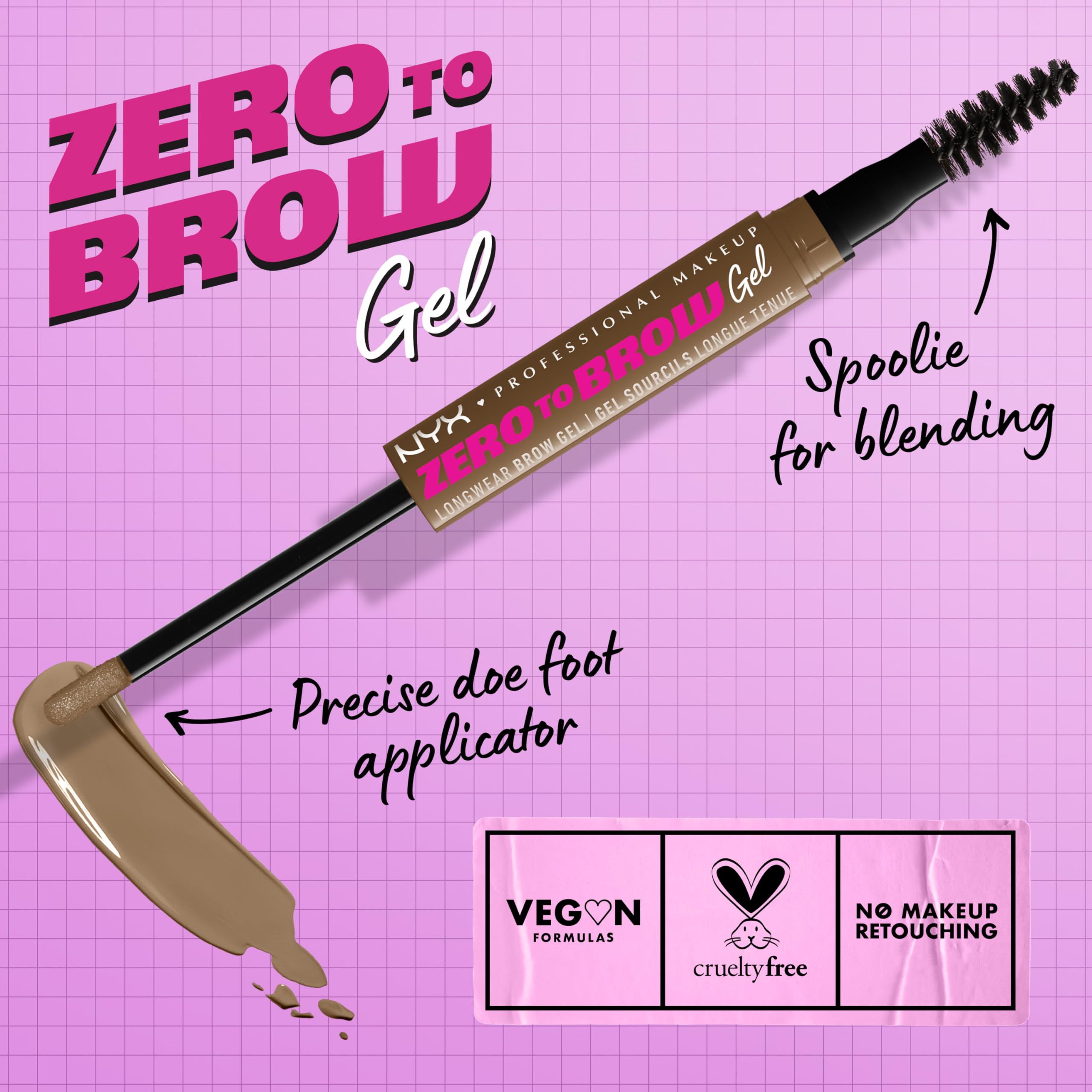 NYX PROFESSIONAL MAKEUP close-up doe-foot applicator depositing precise pigment for natural strokes