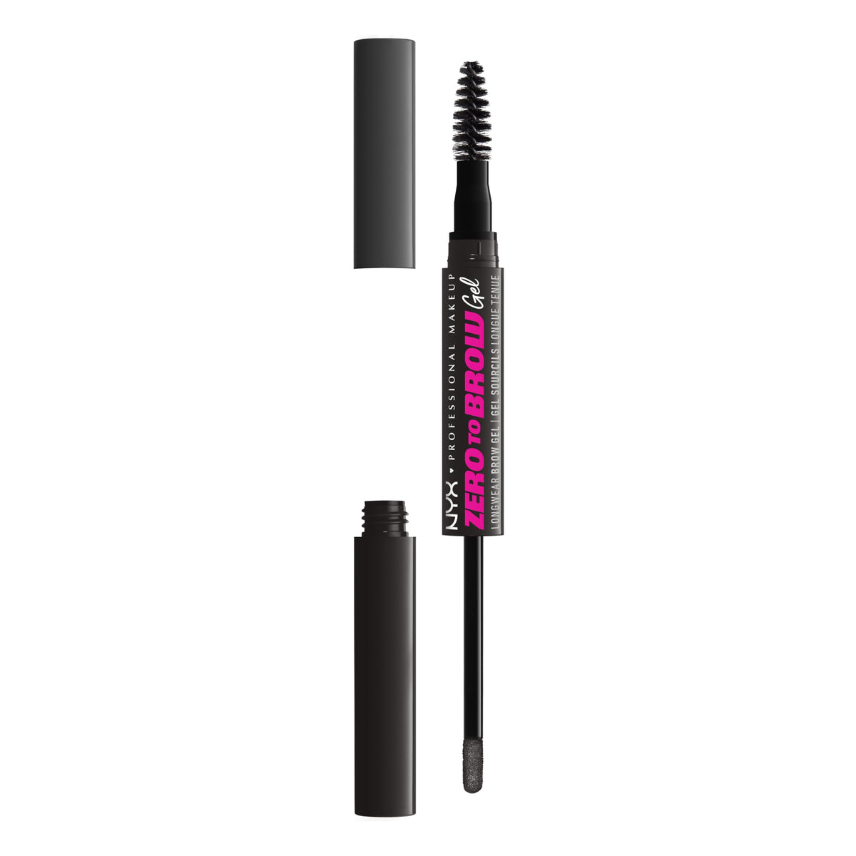 NYX PROFESSIONAL MAKEUP front tube view showing compact dual-ended design and quick use benefit