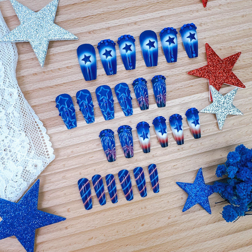 NZRAESTRS close-up of blue rhinestones and star detail highlighting sparkle