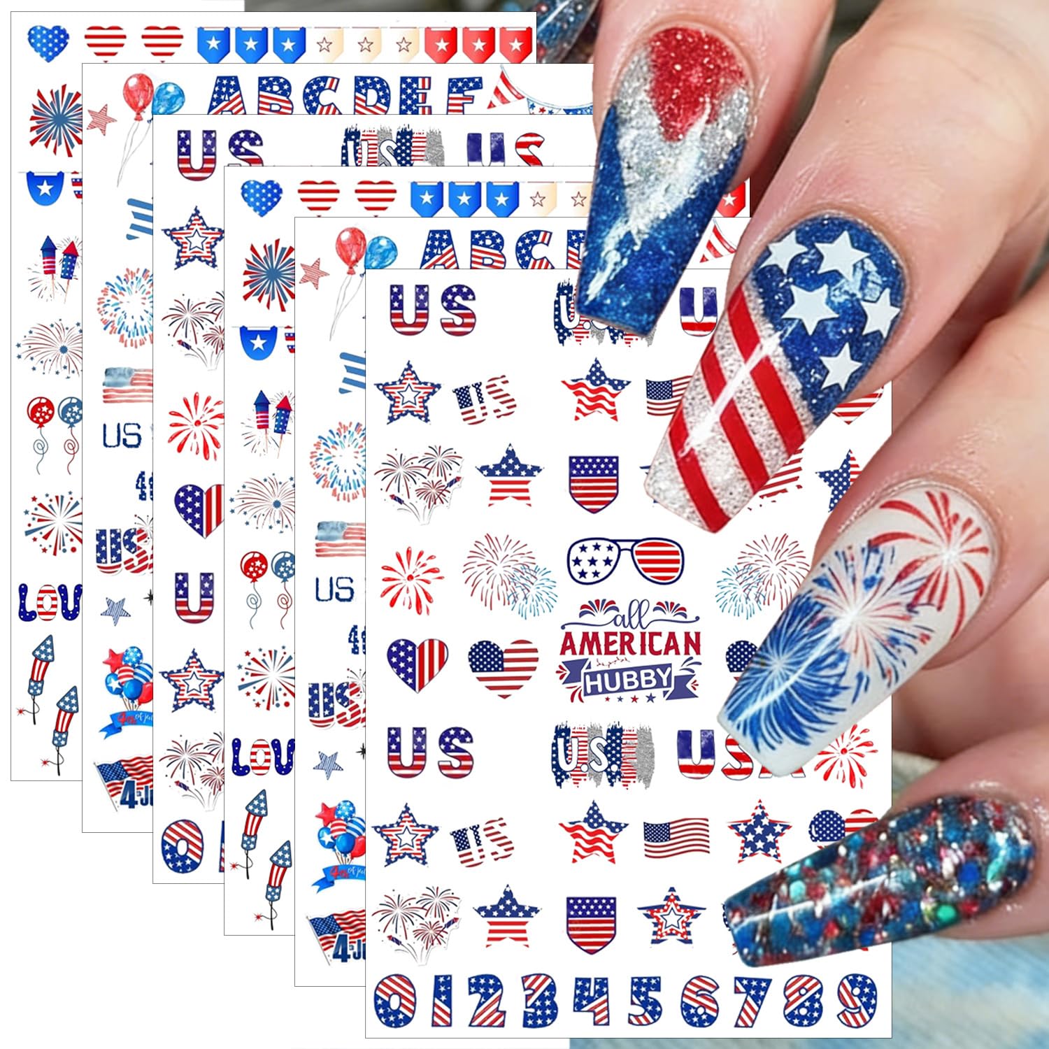 NZRAESTRS front sheet layout showing multiple patriotic decal designs for versatile looks