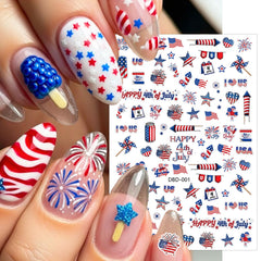 NZRAESTRS applied red white blue nail manicure showcasing festive Independence Day look