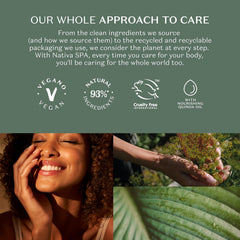 O BOTICARIO product with ingredients flatlay illustrating Vitamin E nourishment benefit