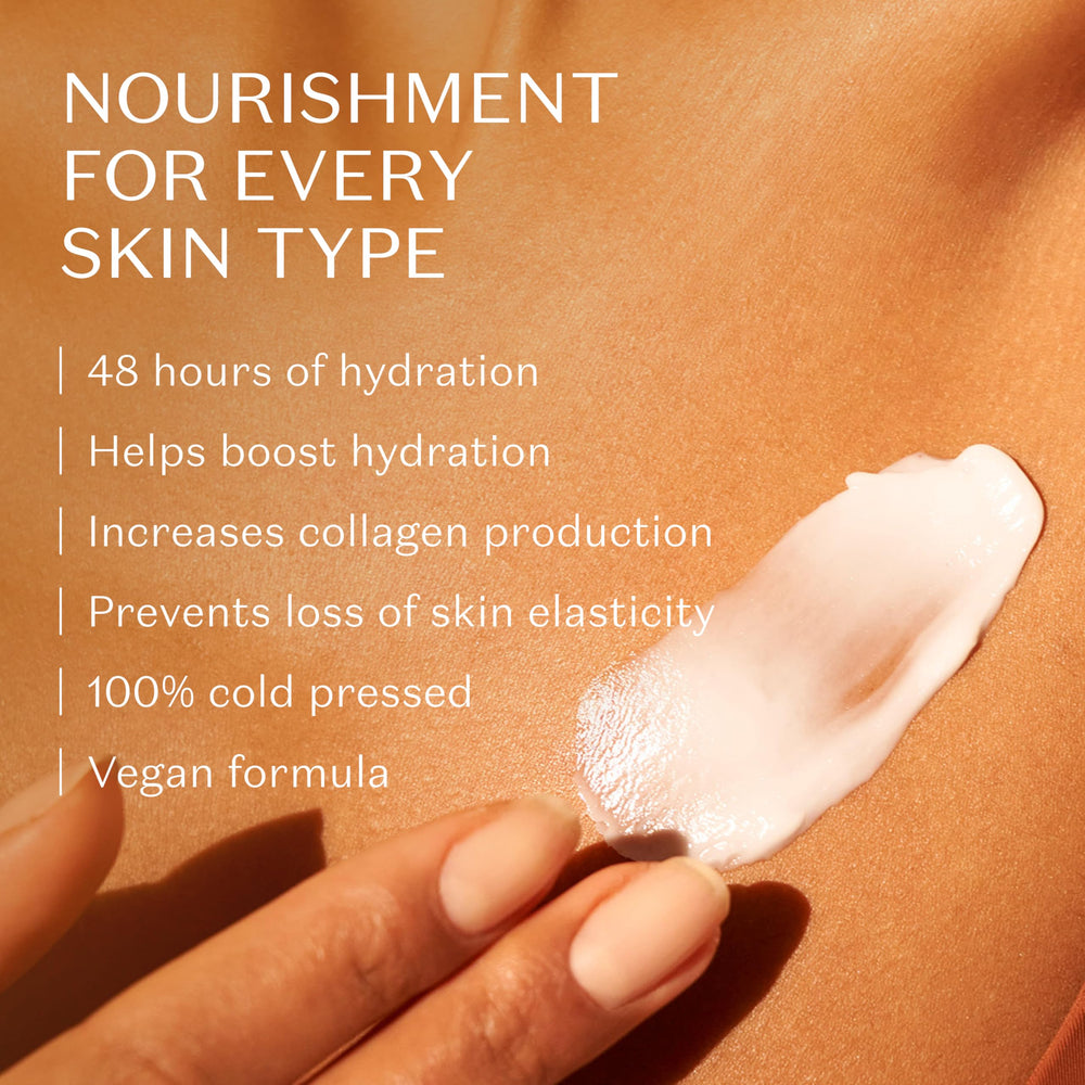 O BOTICARIO lotion texture swatch showing smooth, fast-absorbing finish