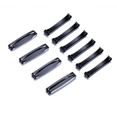 Oaiceli front view of 24-pack black metal barrettes showing quantity and finish