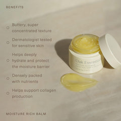 Oak Essentials balm melting in hands to demonstrate fast melt and easy spread