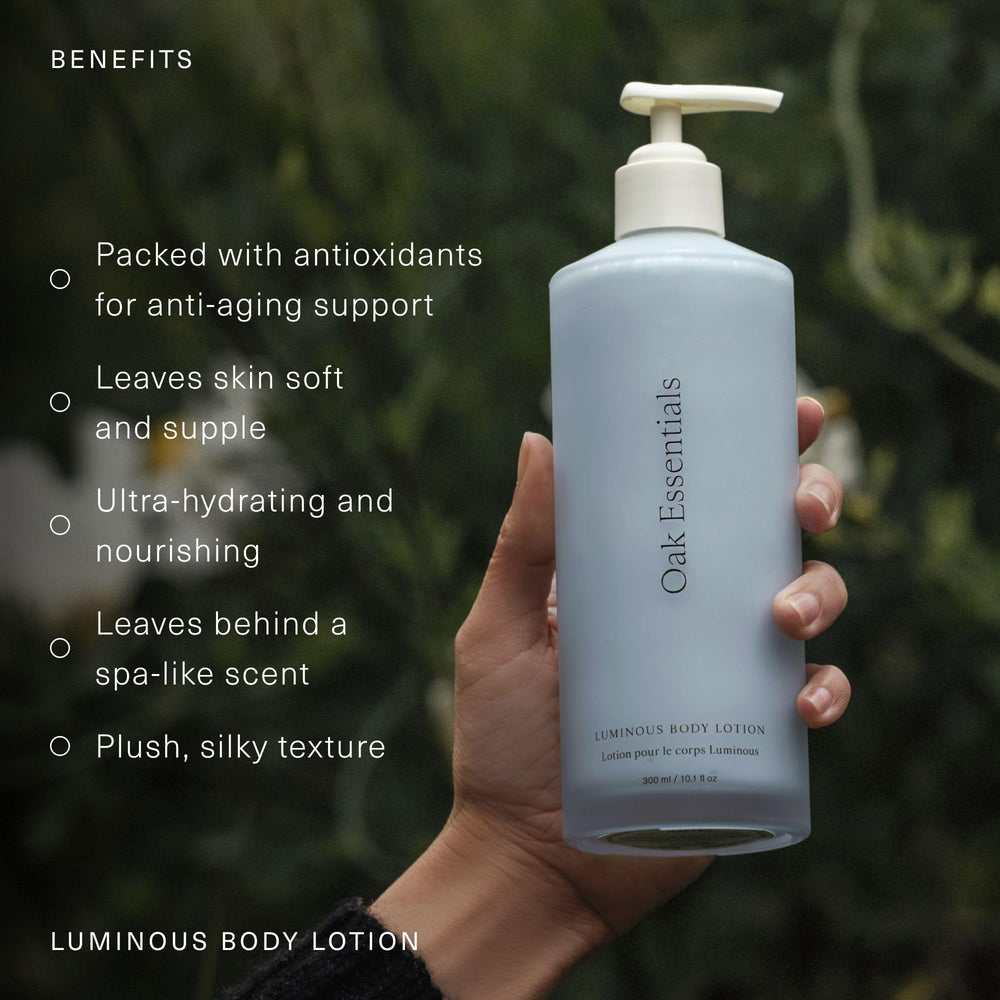 Oak Essentials lotion texture closeup showing smooth, lightweight cream for quick absorption