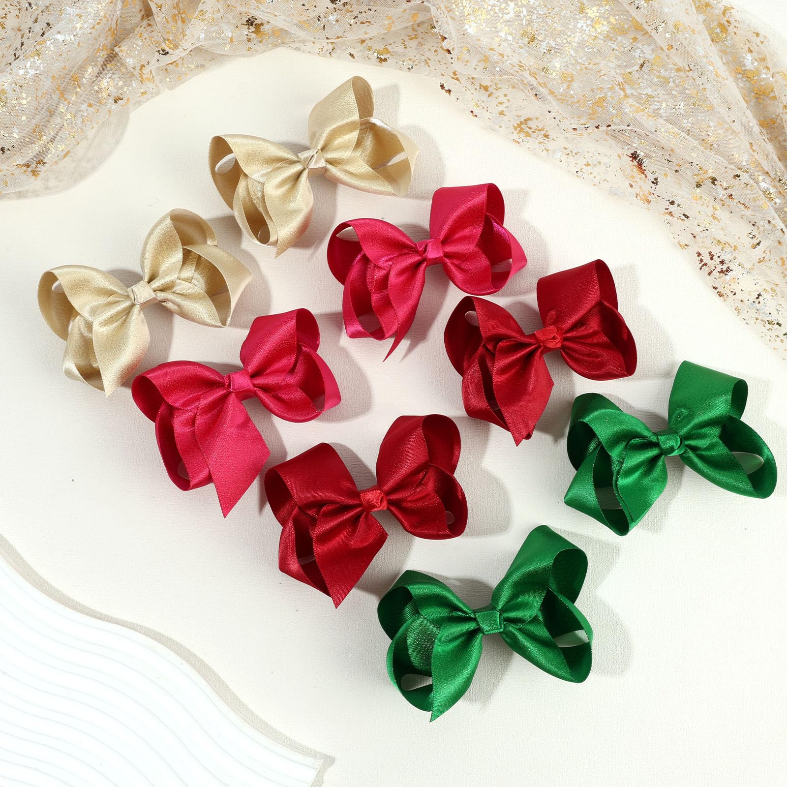 OAOLEER two bows in gift-ready scene showing packaging and presentable look benefit: ideal gift