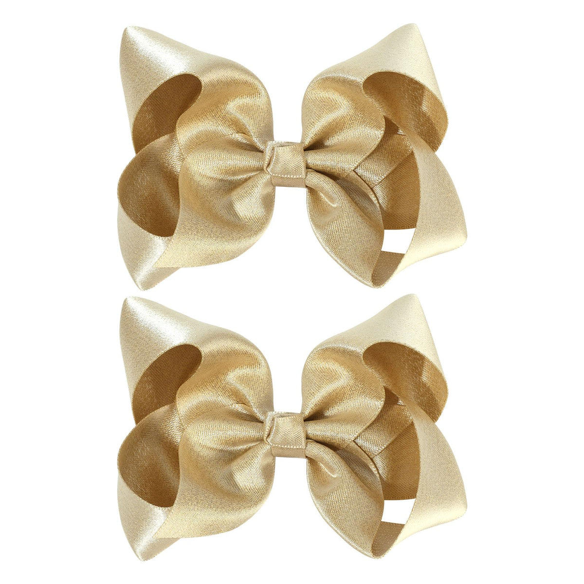 OAOLEER gold bow front view showing glittery satin and pretty shape benefit: photo-ready sparkle