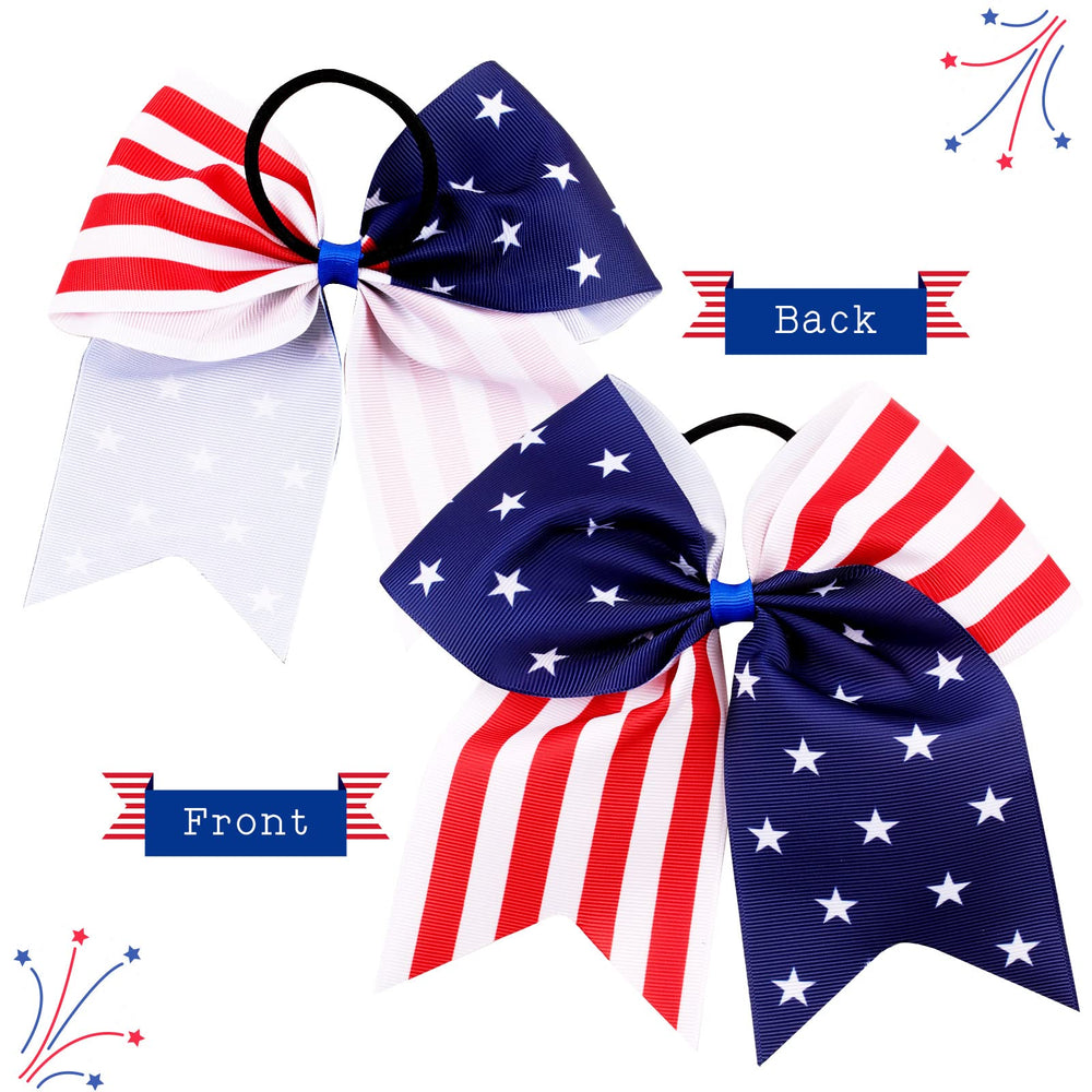 OAOLEER bow worn in high ponytail on child showing festive look for parades and photos