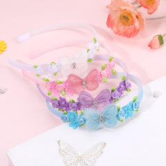 OAOLEER four headbands laid flat showing pink white blue purple color options