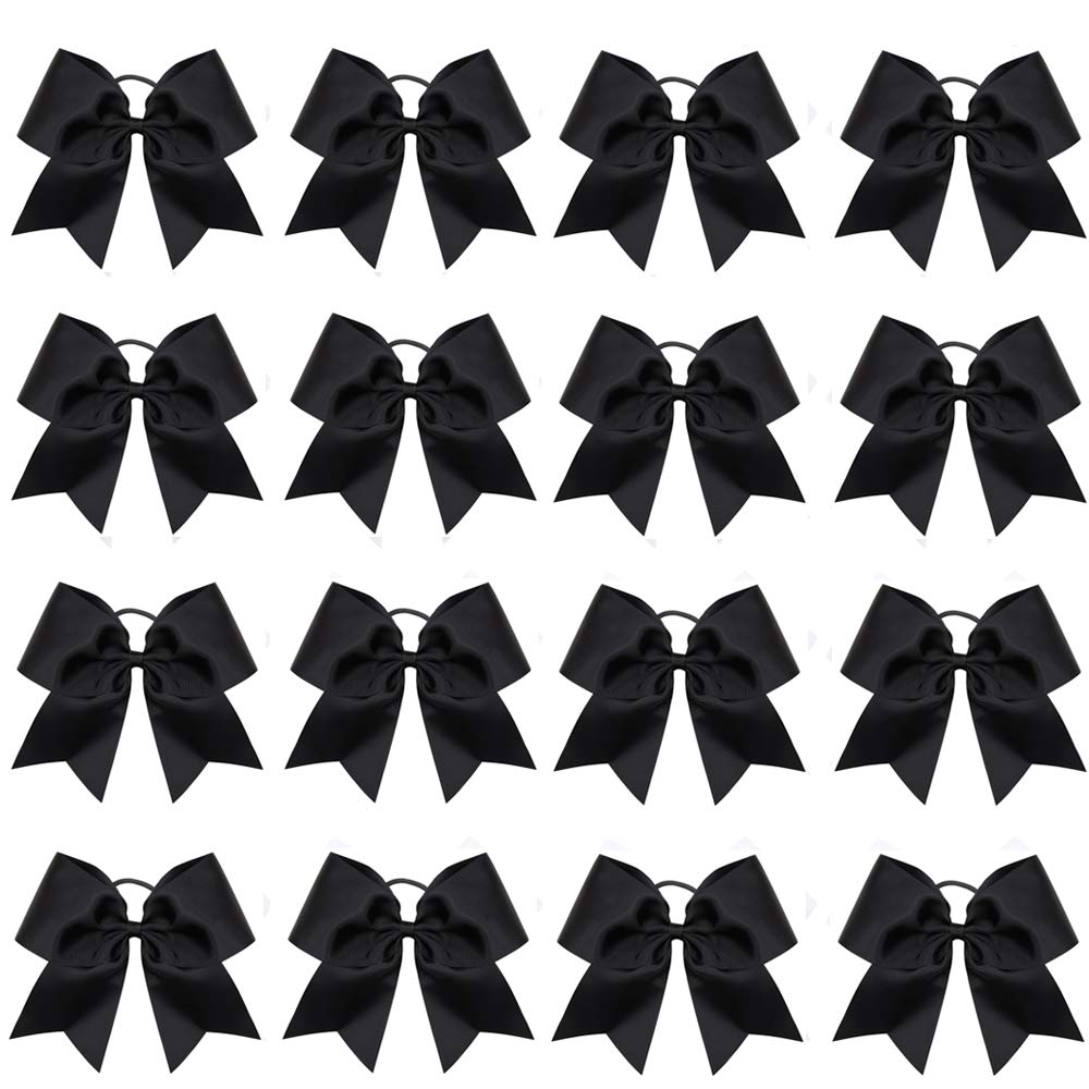 OAOLEER front packaging showing 16 black cheer bows for quick team distribution