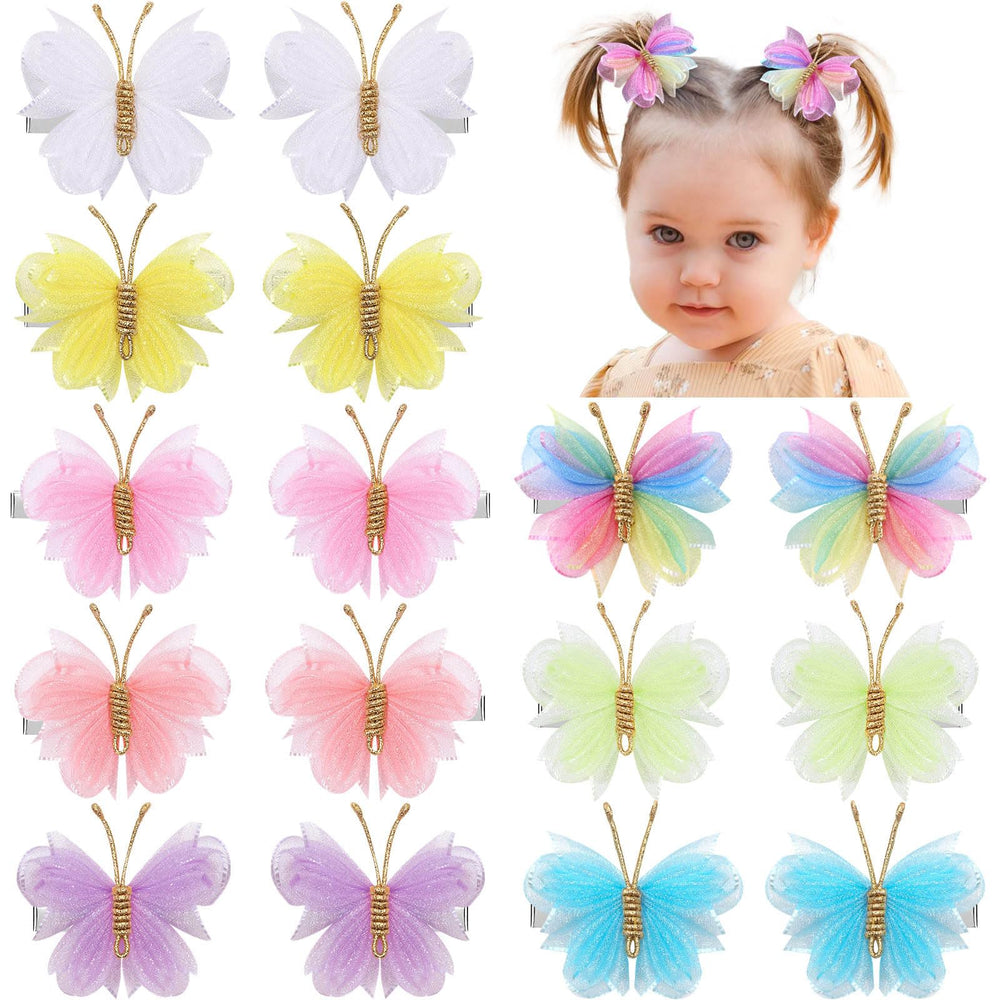 OAOLEER front packaging showing 16 colorful butterfly clips, clear assortment benefit