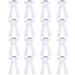 OAOLEER front view of 16 white cheer bows showing team-ready set and neat styling