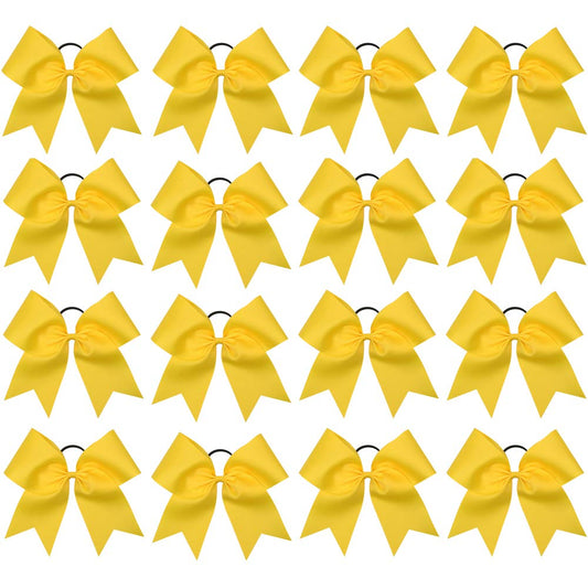 OAOLEER front packaging showing 16 yellow cheer bows, clear box and tidy storage benefit