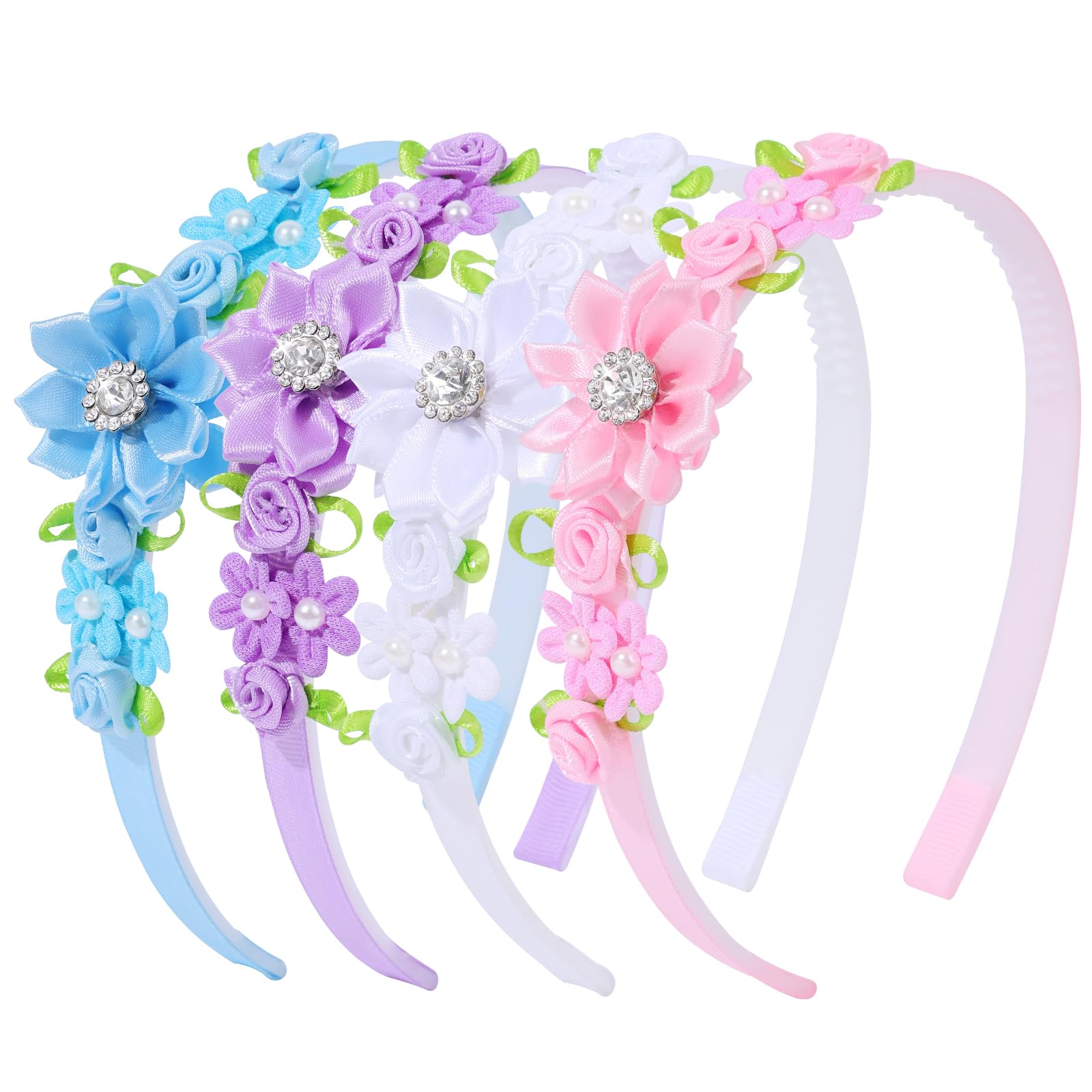 OAOLEER front view of four colorful headbands showing variety and easy matching