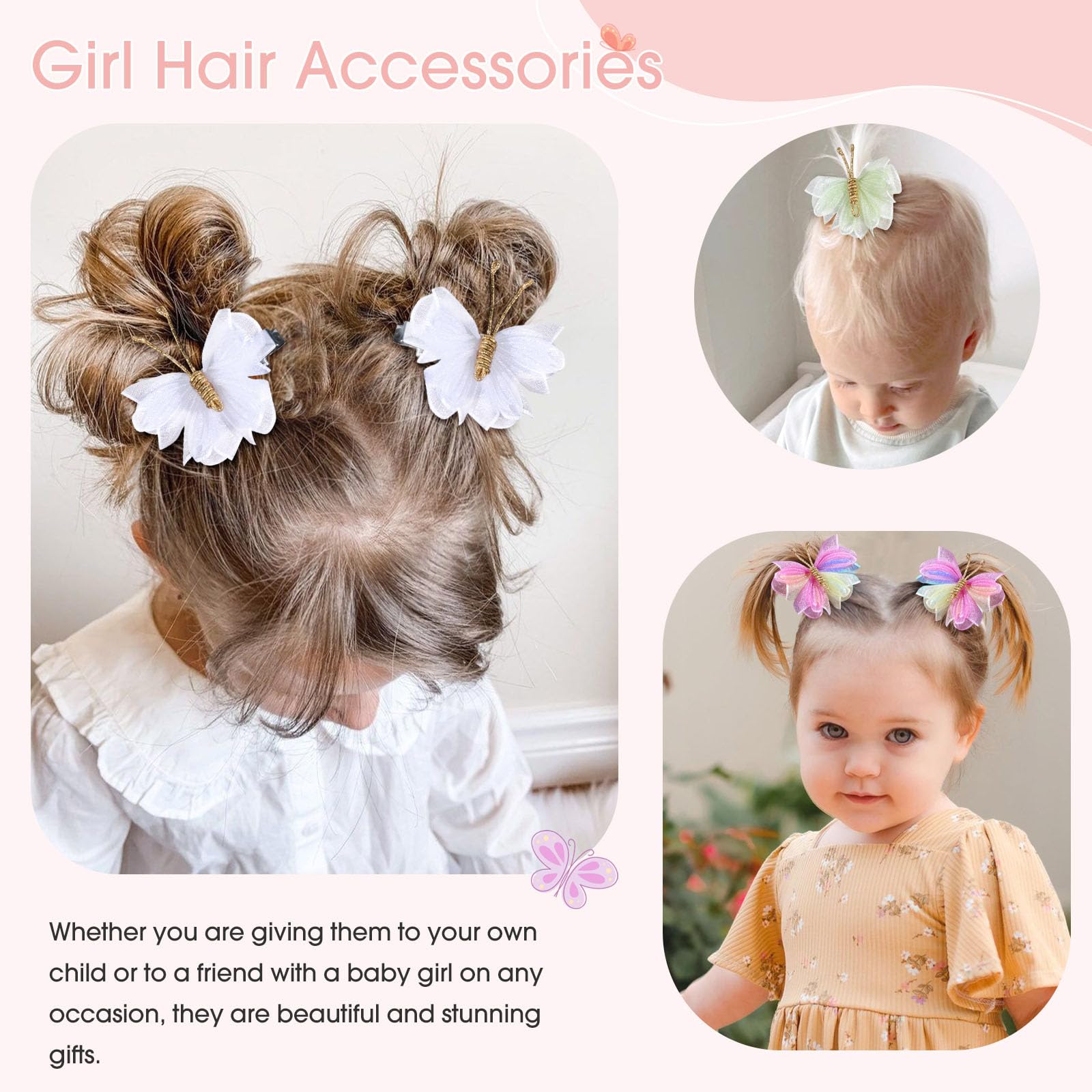 OAOLEER butterfly clip worn in a ponytail adding playful color to hairstyle