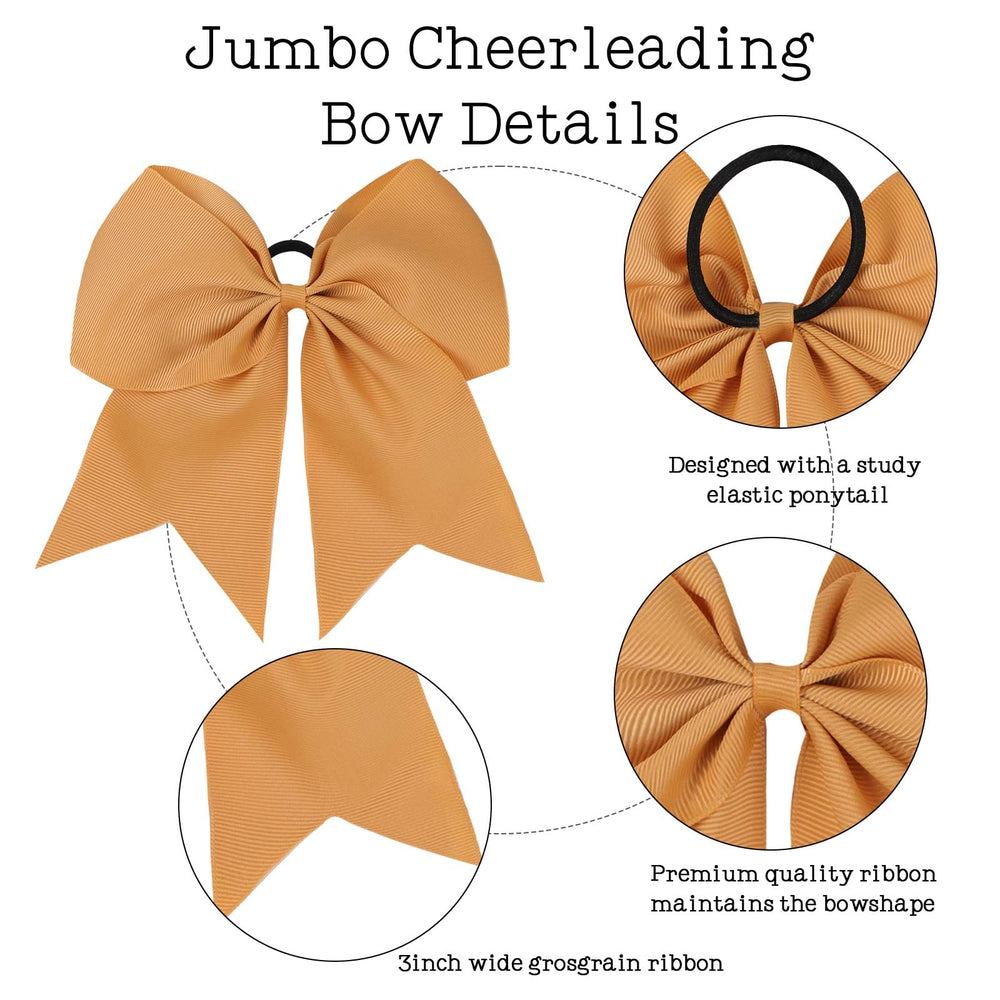 OAOLEER bow worn in a cheerleader ponytail, visible and comfortable during routines