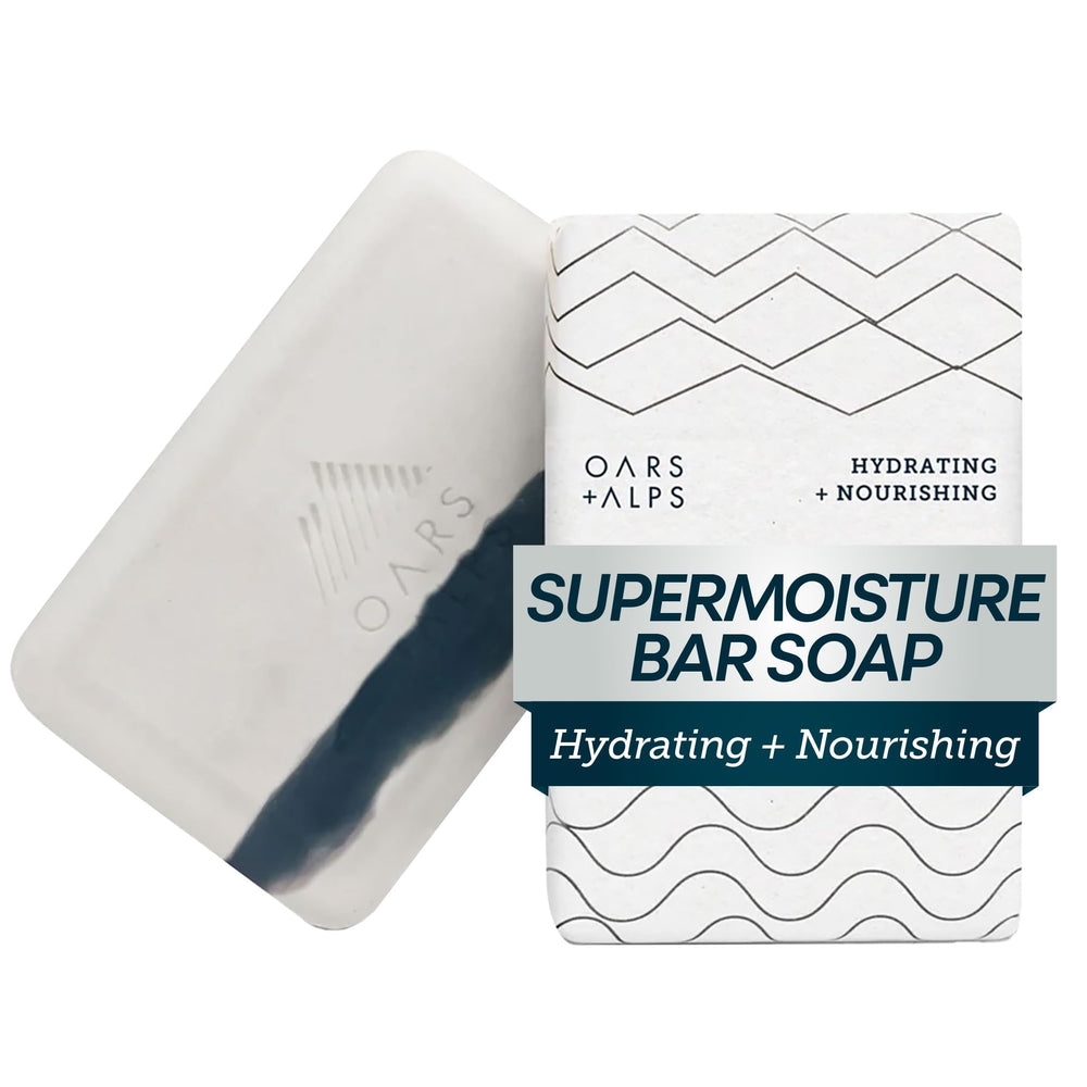 Oars + Alps front packaging showing the moisturizing bar benefit