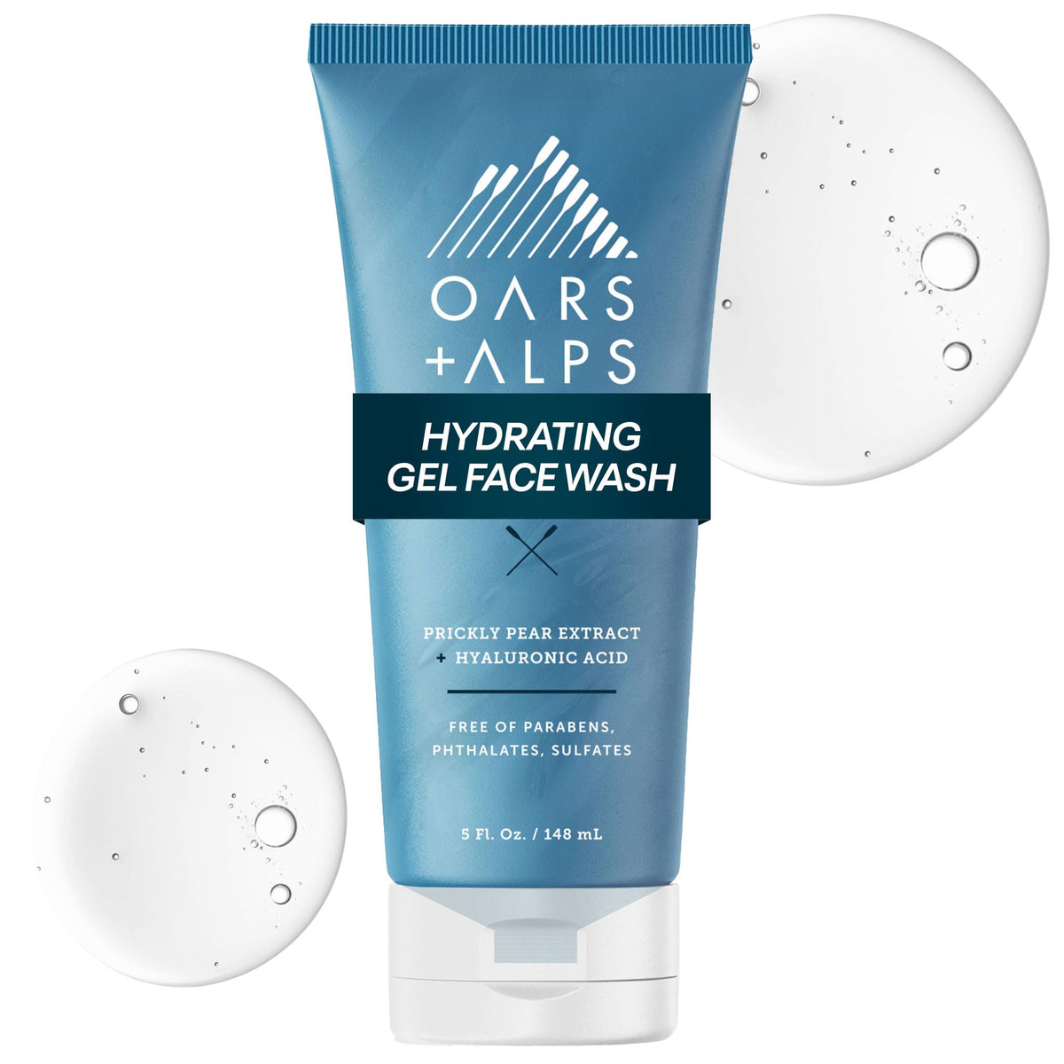 Oars + Alps front tube showing label and hydrating benefits