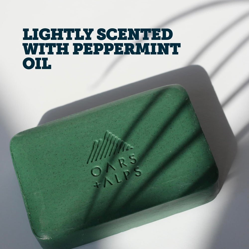 Oars + Alps soap in shower after workout showing cooling refreshing effect