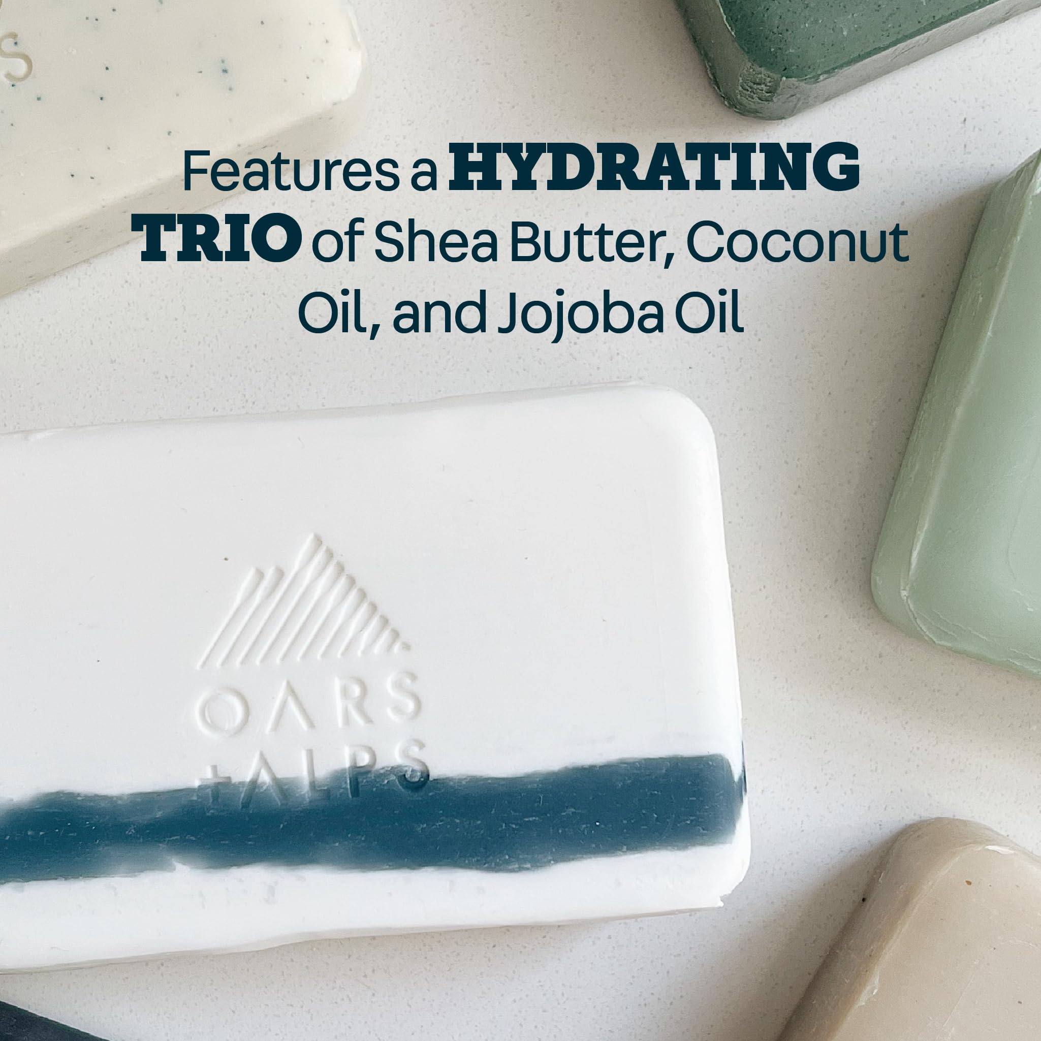 Oars + Alps label showing Aspen Air fragrance and clean-ingredient promise