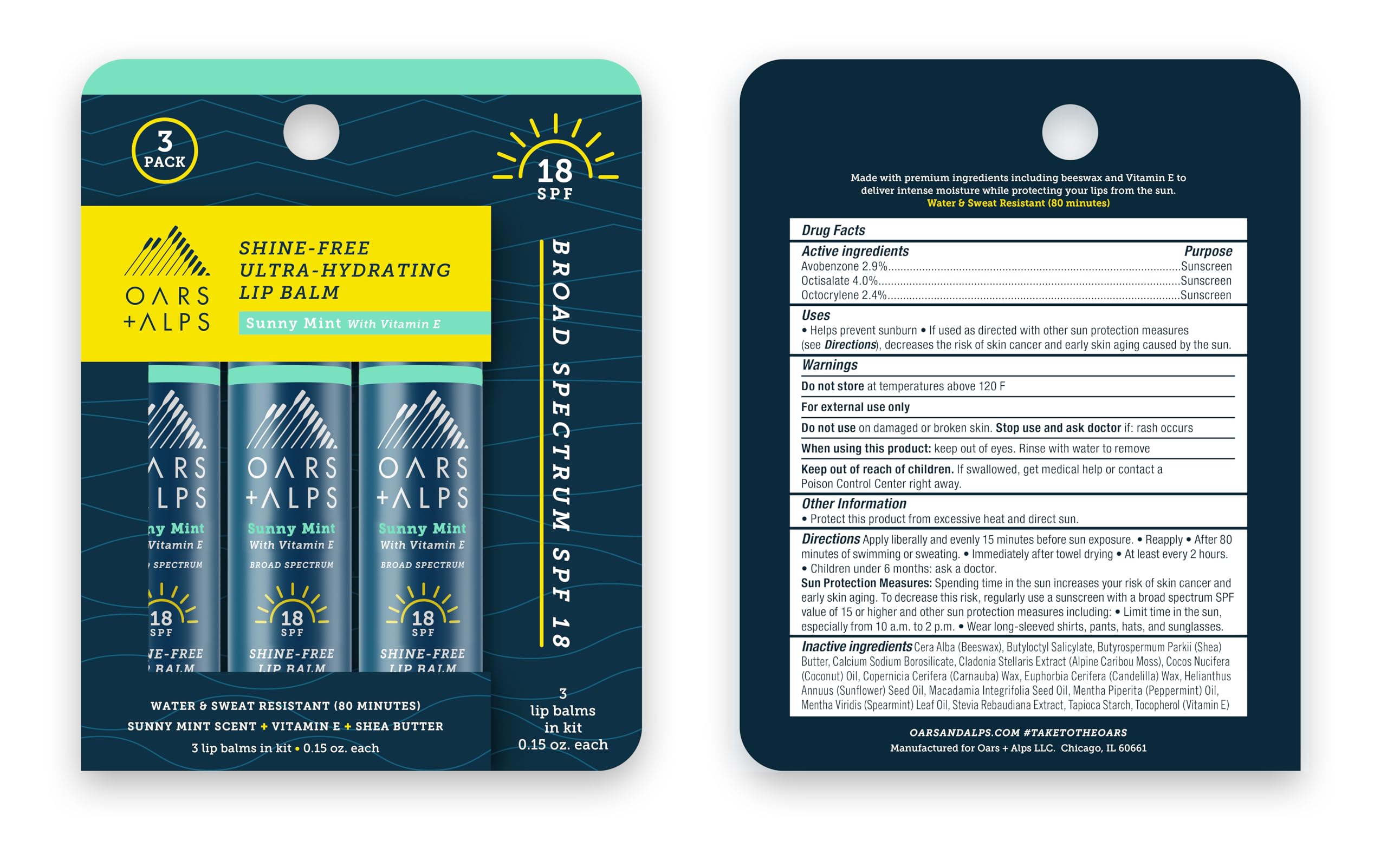 Oars + Alps lip sunscreen in a beach scene, water-resistant protection outdoors