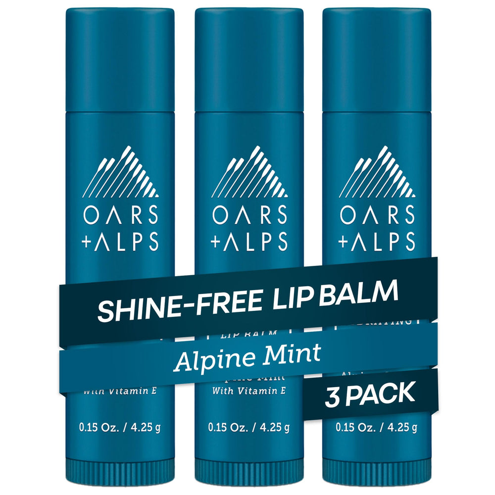 Oars + Alps front-facing tube showing Alpine Mint packaging and clear finish benefit