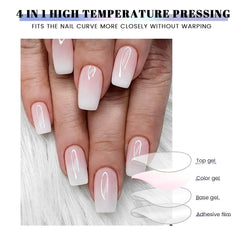 Oauee hands applying strip demonstrating easy at-home application benefit
