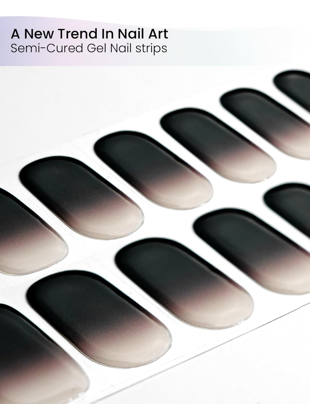Oauee close-up of gel strip texture highlighting smooth gradient and rich color